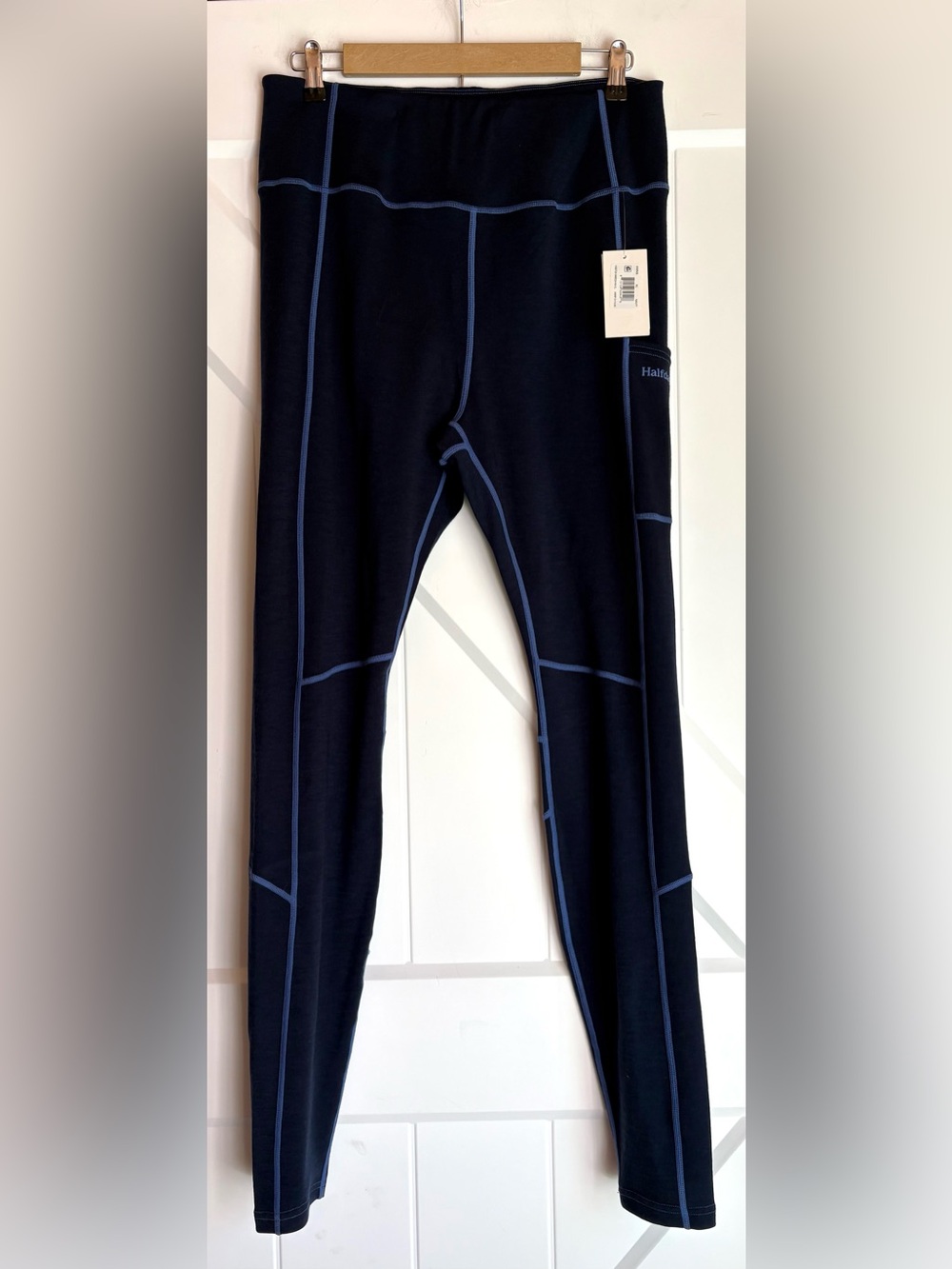 Halfdays Hallie Merino Leggings XL Navy NWT Wool Blend